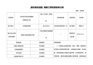 碳纤维加固隐蔽工程检查验收记录文本