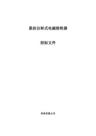 磁除铁器招标文件