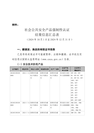 社会公共安全产品强制性认证