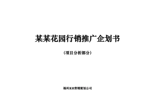 福州项目策划分析报告