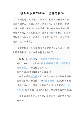 税务知识应知应会