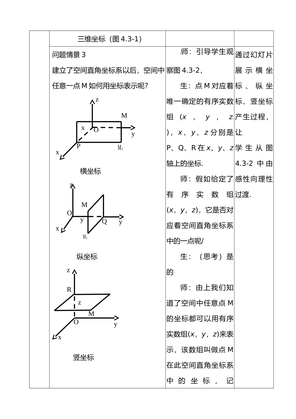 空间直角坐标系资料教学设计说明_第3页