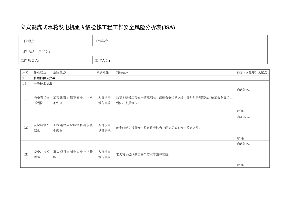 立式水轮发电机组检修安全工作风险分析_第2页