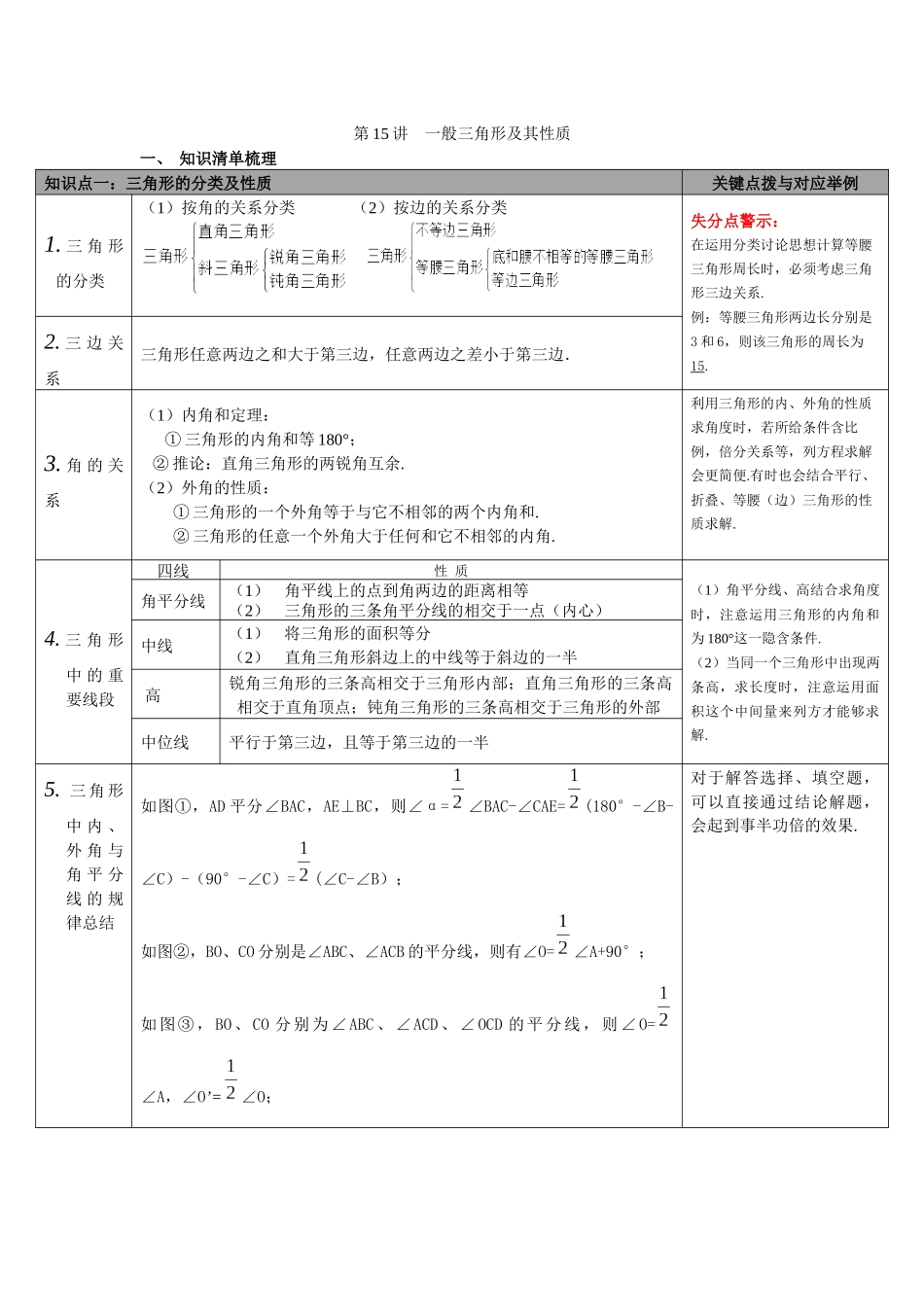 第15讲-三角形的基本知识及全等三角形2_第1页