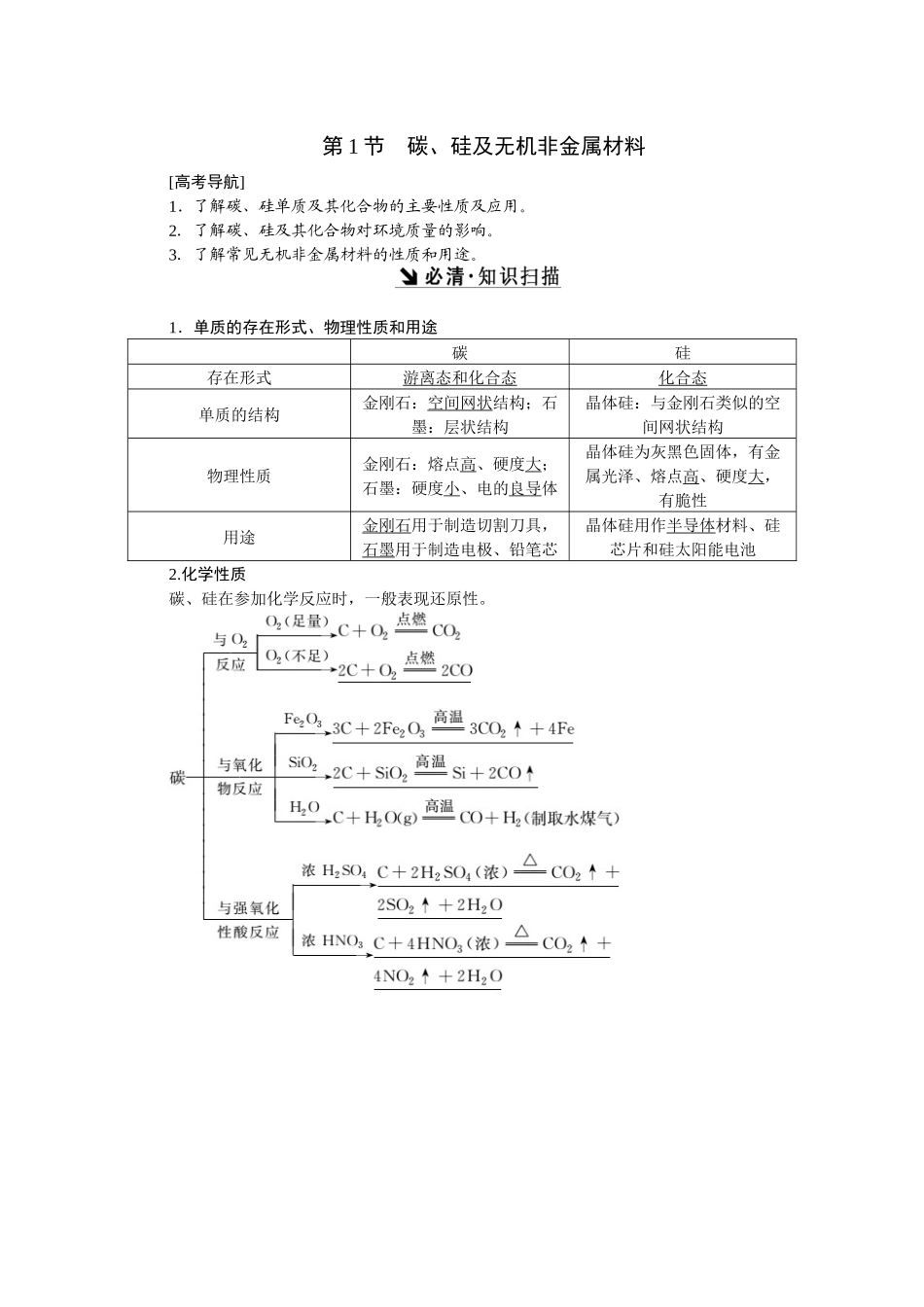 第四章--常见的非金属及其化合物_第1页
