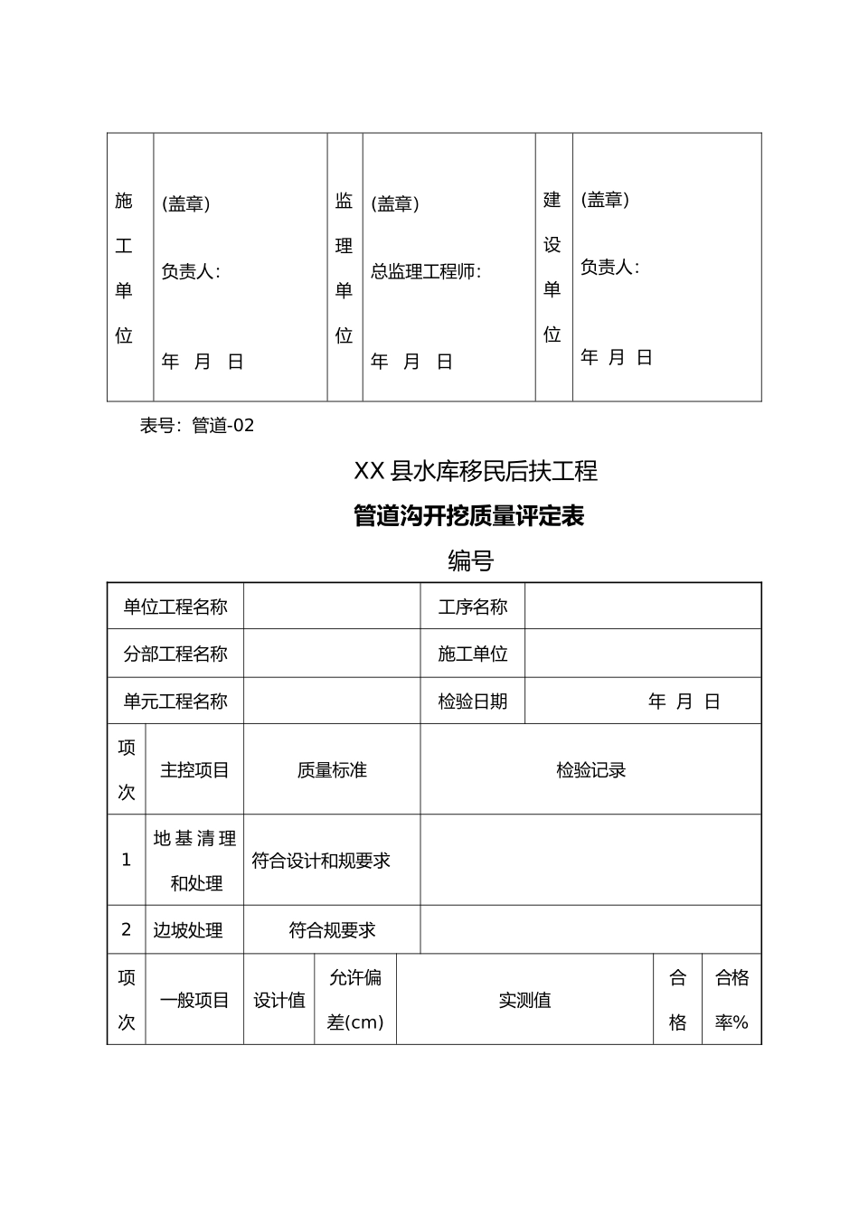 管道施工质量检验评定表_第2页