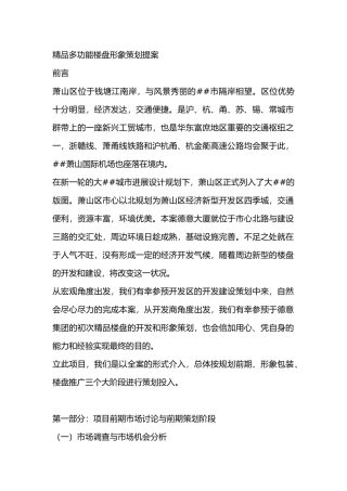 精品多功能楼盘形象策划提案