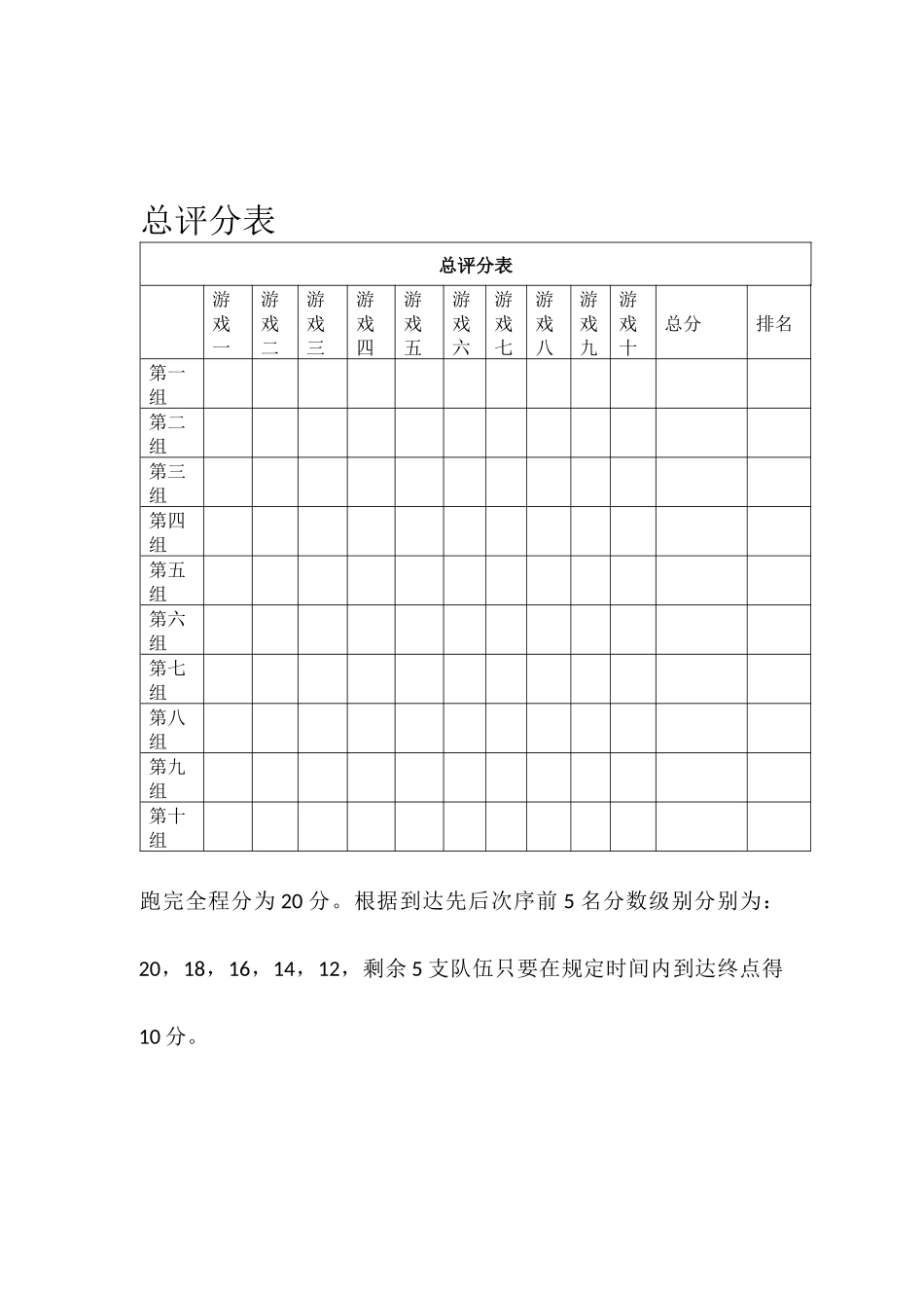 素拓评分表-25份_第2页
