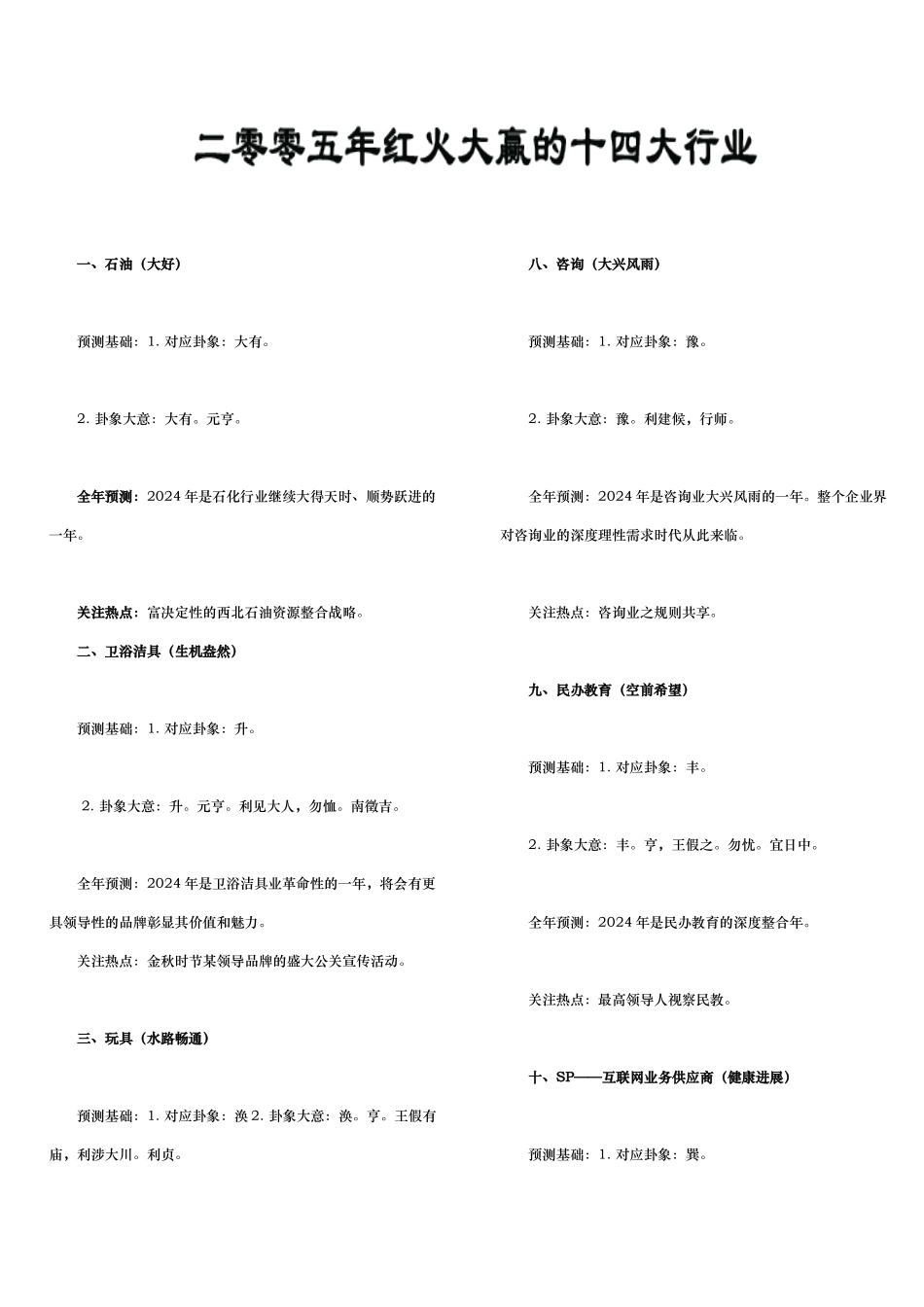 红火大赢的14种行业分析报告文案_第1页
