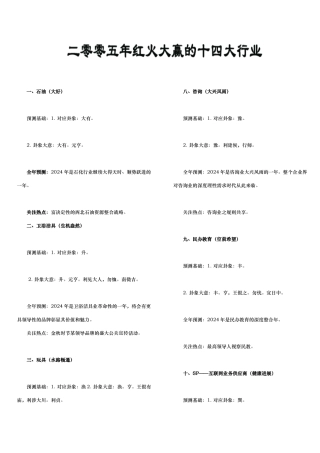 红火大赢的14种行业分析报告文案