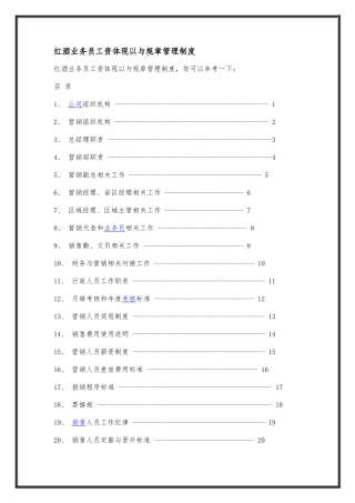 红酒业务员工资体现以与规章管理制度汇总