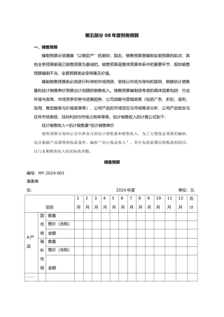 纺织企业财务预算