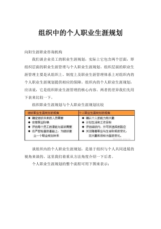 组织中的个人职业生涯规划