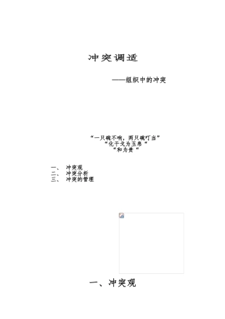 组织中的冲突之冲突调适分析报告