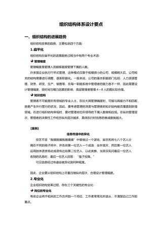 组织结构体系设计要点说明