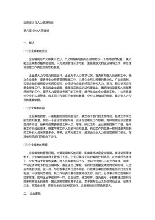 组织设计与人力资源规划