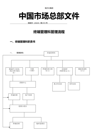 终端管理科职责管理流程图
