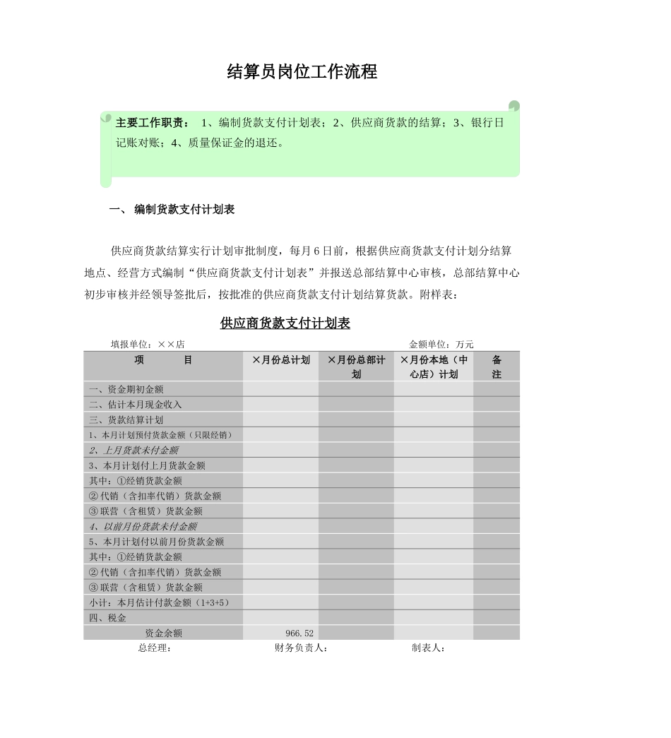结算员岗位工作流程_第1页