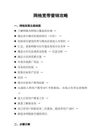 网格宽带营销攻略