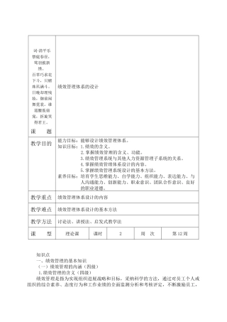 考分析评 第五章绩效