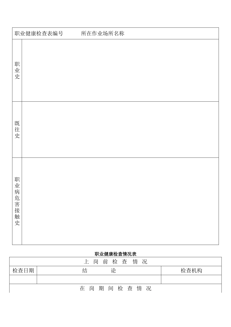 职业健康监护档案表汇编_第2页