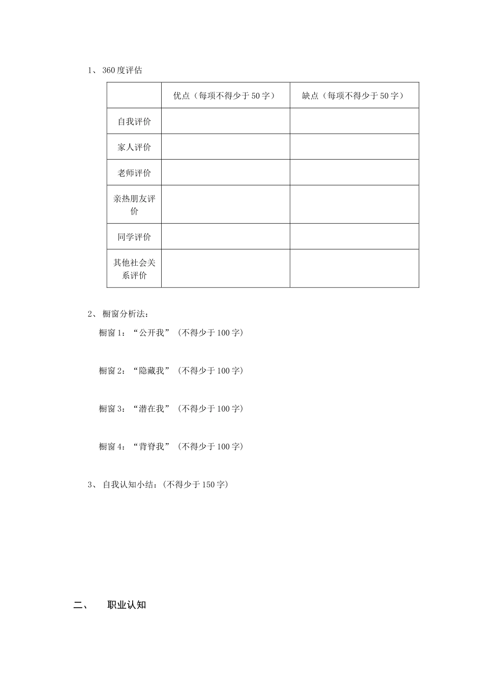 职业生涯规划设计书模板_第3页