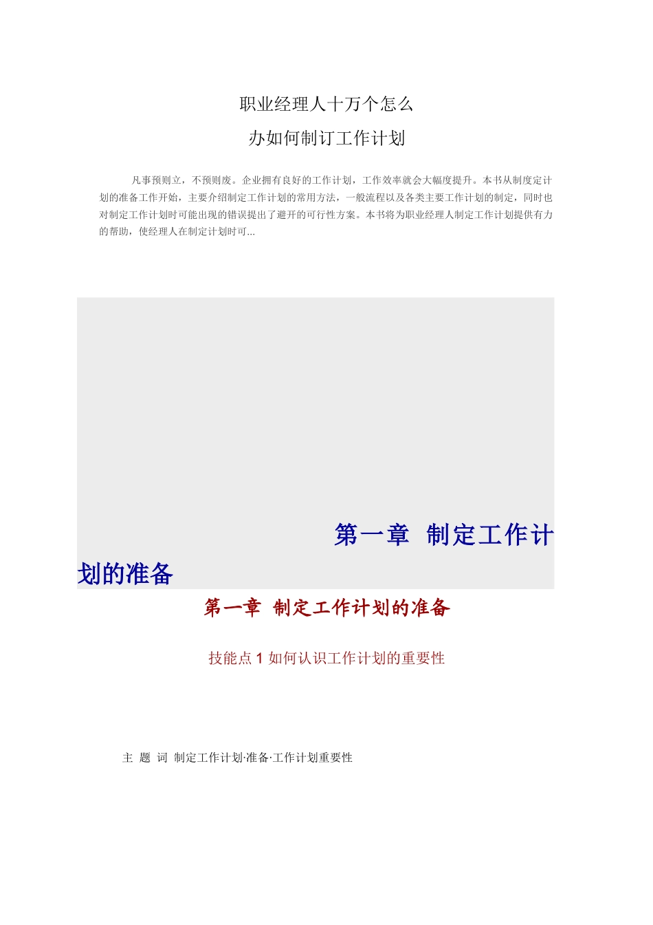 职业经理人如何制订工作计划_第1页