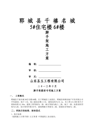 脚手架专项施工方案(专家论证)