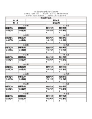 艺术本科B批常规志愿