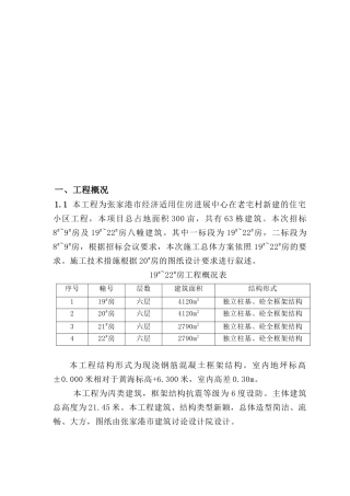 苏州某小区住宅楼施工组织设计概况