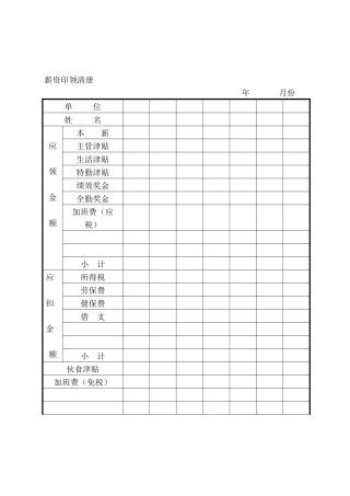 薪资印领清册