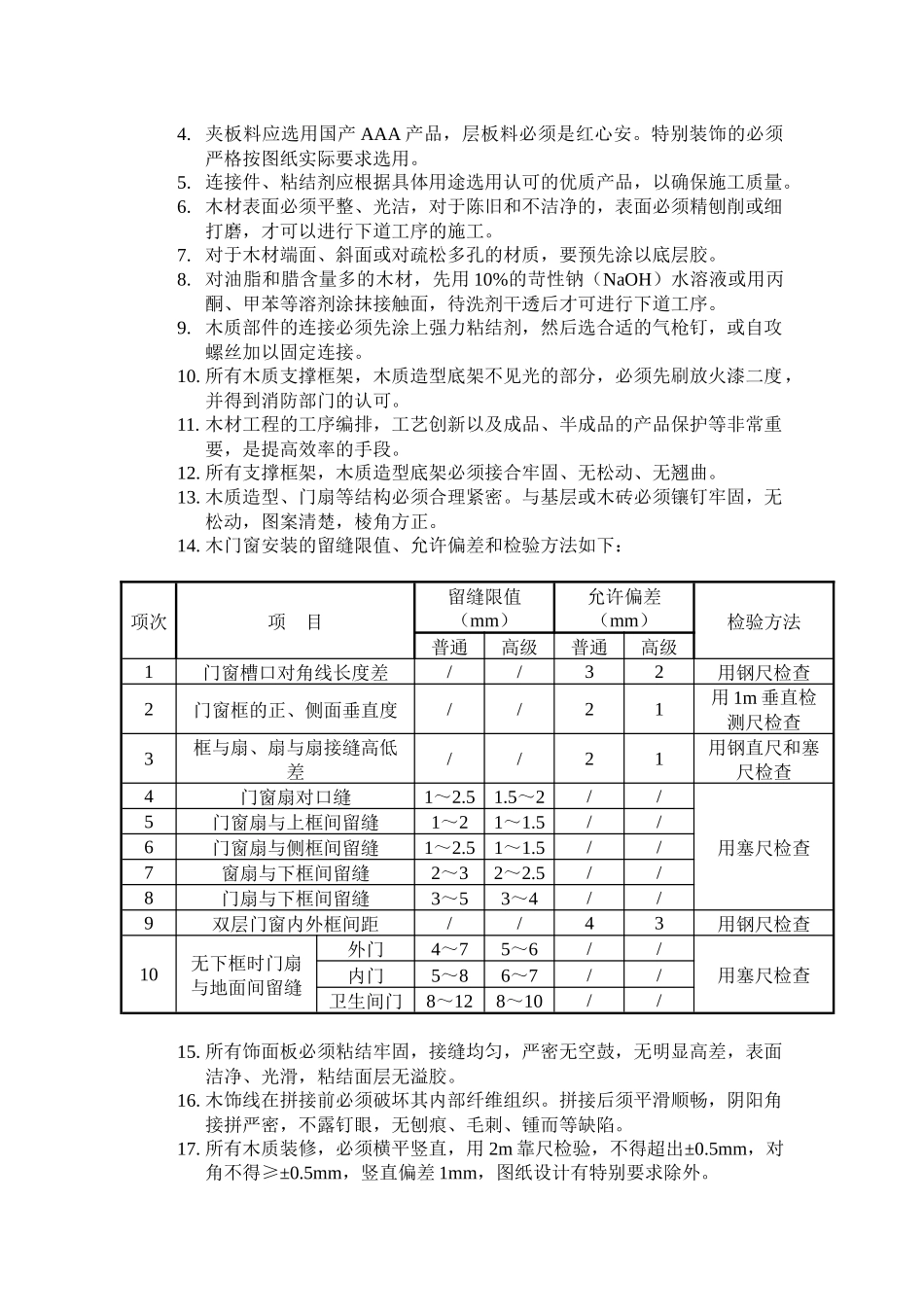 装修施工工艺及质量标准_第3页