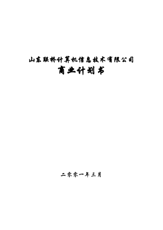 计算机公司商业计划书