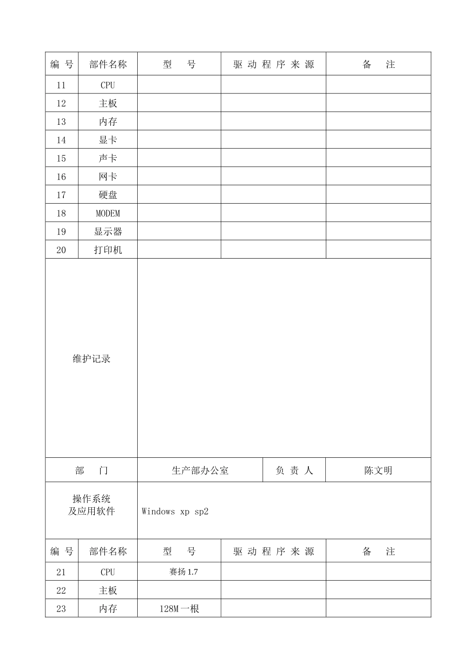 计算机档案表范本_第2页