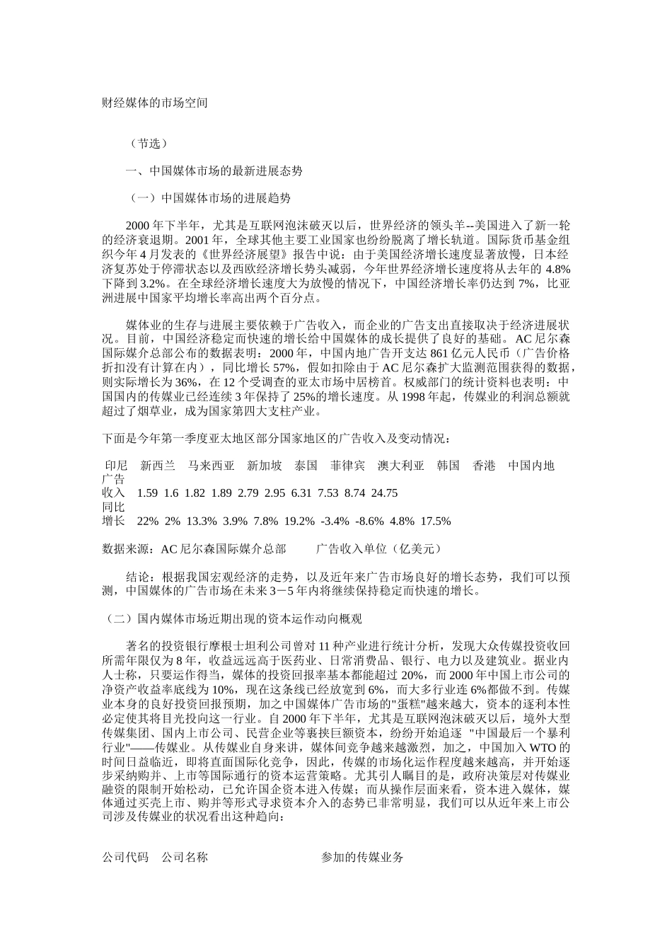 论财经媒体的市场空间_第1页