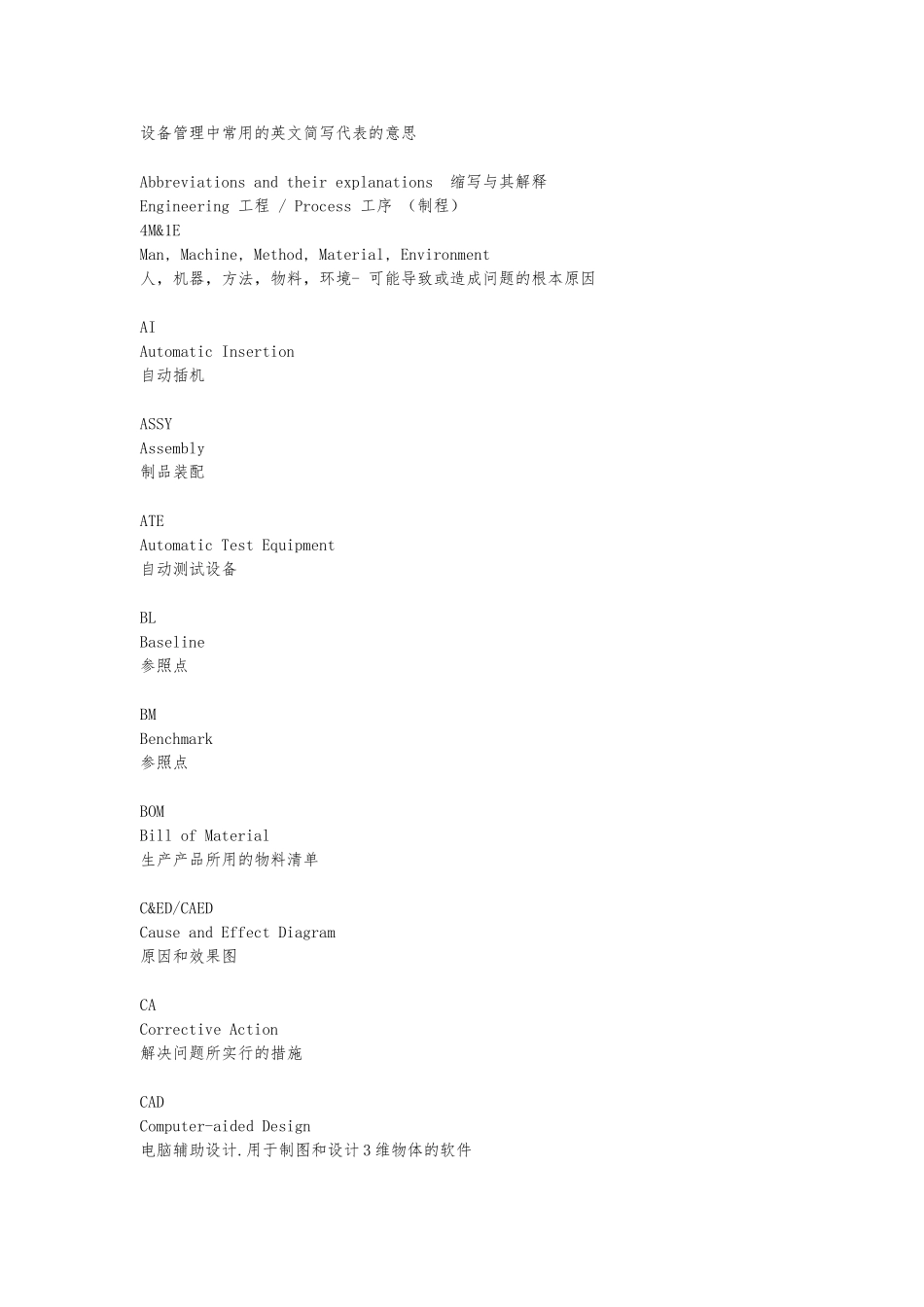设备管理中常用的英文简写_第1页