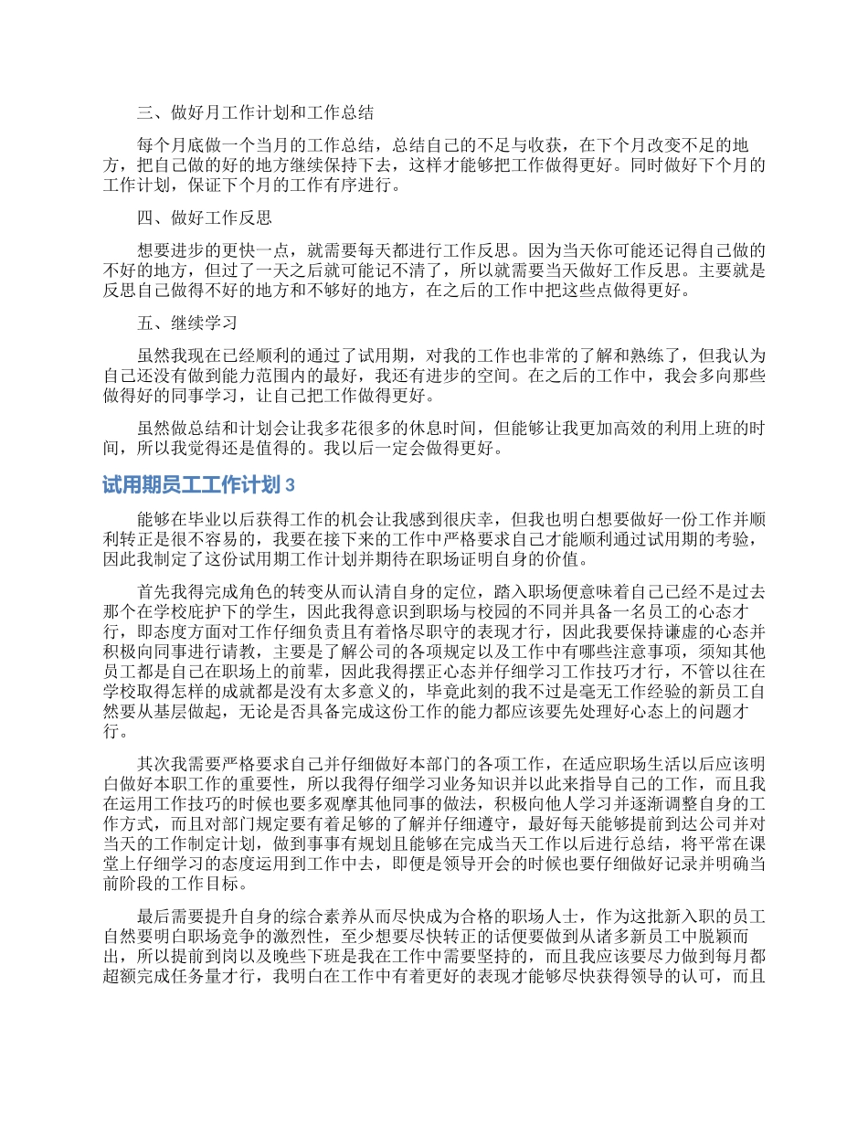 试用期员工工作计划11篇_第2页