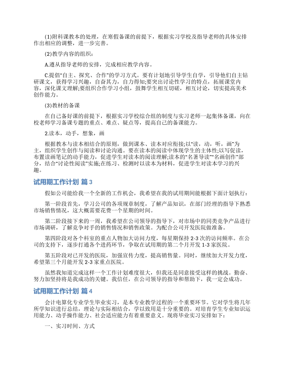 试用期工作计划模板汇总10篇_第2页