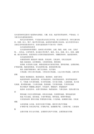 试论室内装饰材料