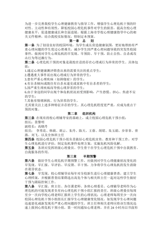 试谈商学院大学生心理危机干预预案