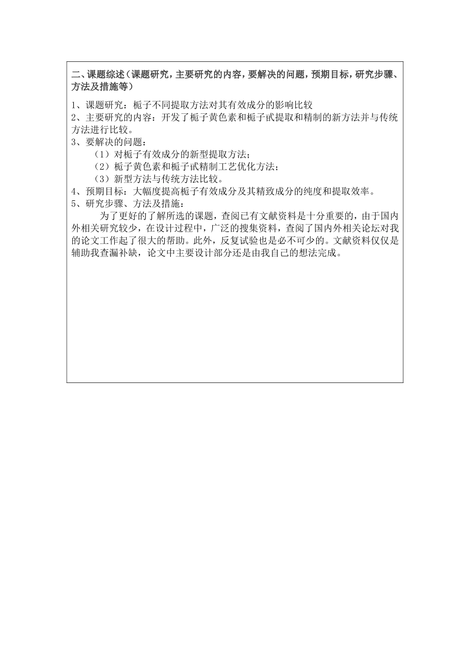 《栀子不同提取方法对其有效成分的影响比较》开题报告_第2页