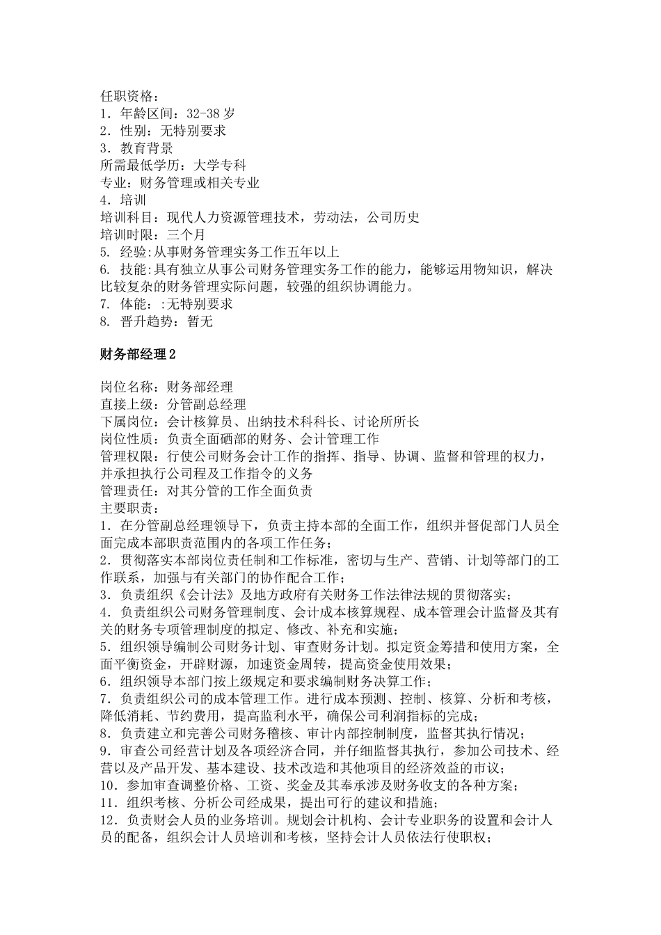 财务职务分析样本_第2页