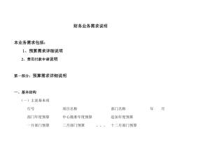 财务项目需求详细说明