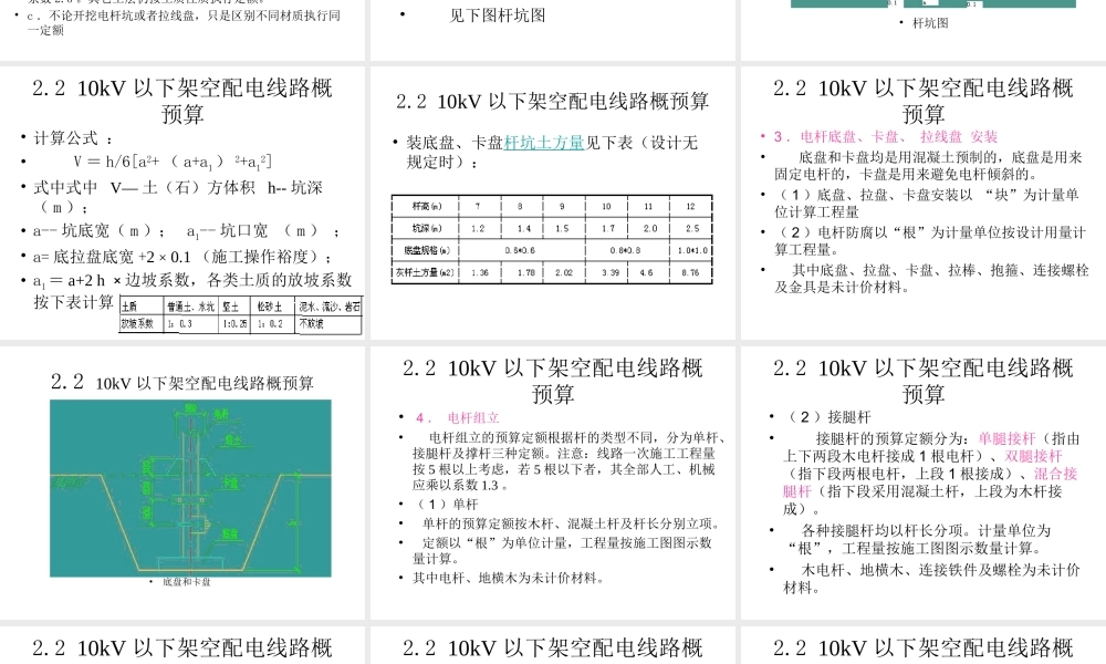10KV架空线路预算案例