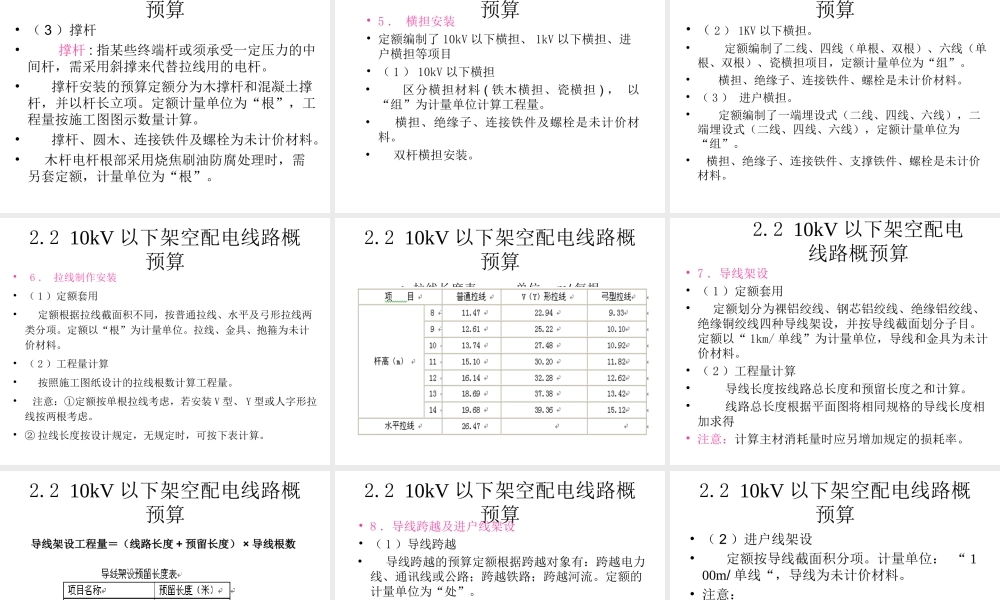 10KV架空线路预算案例