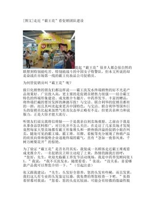 走近“霸王花”看促销团队建设