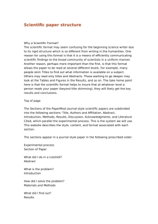 Scientific paper structure