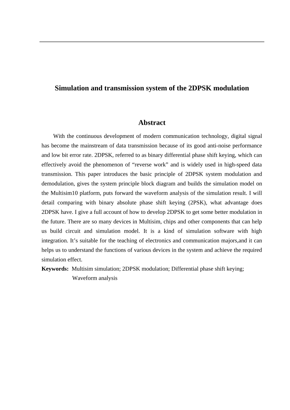 2DPSK传输系统及仿真_第3页