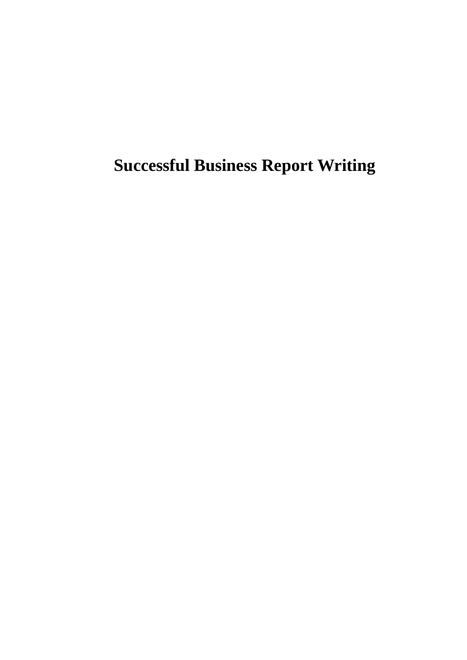 Successful Business Report Writing_第1页
