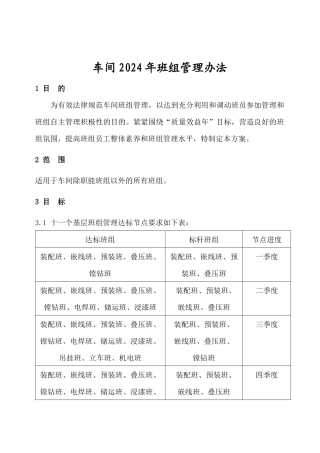 车间班组管理办法